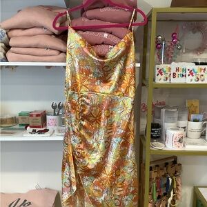 Floral Satin Slip Dress